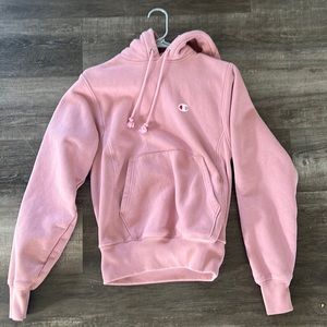 pink champion hoodie